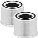 Core 300 Replacement Filter for LEVOIT Core 300 Core 300S Core 300P Core 300SP Air Purifier, 3in1 High Efficiency and Activated Carbon, Compared to Part # Core 300RF, 2 Pack, White