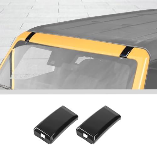 JWWY Top of The Roof Windshield Roof Rack Mounting Point Cover Trim Fit for 2021-2024+Ford Bronco Exterior Accessories Black 2PCS