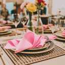 Pink Cloth Napkins Washable Set of 20-210GSM Heavy-Duty 20x20 Inch Solid Table Napkins Cloth in Bulk, Reusable Napkins with Hemmed Edges for Dinner, Holiday, Wedding, Party & Everyday Use