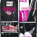 Cheer Garment Bags for Cheerleading Uniform Waterproof Hanging Garment Bags for Dance Costumes 40 Inch Clothes Bag with 5 Pockets and Side Zip Travel Storage Cheer Uniform(Black,Rose Red)