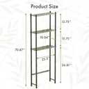 AmazerBath Bamboo Over The Toilet Storage Shelf, 3-Tier Over Toilet Bathroom Organizer Rack, Bathroom Shelves Over Toilet Space Saver, Forest Green, 70.87 x 25.2 x 10 inches