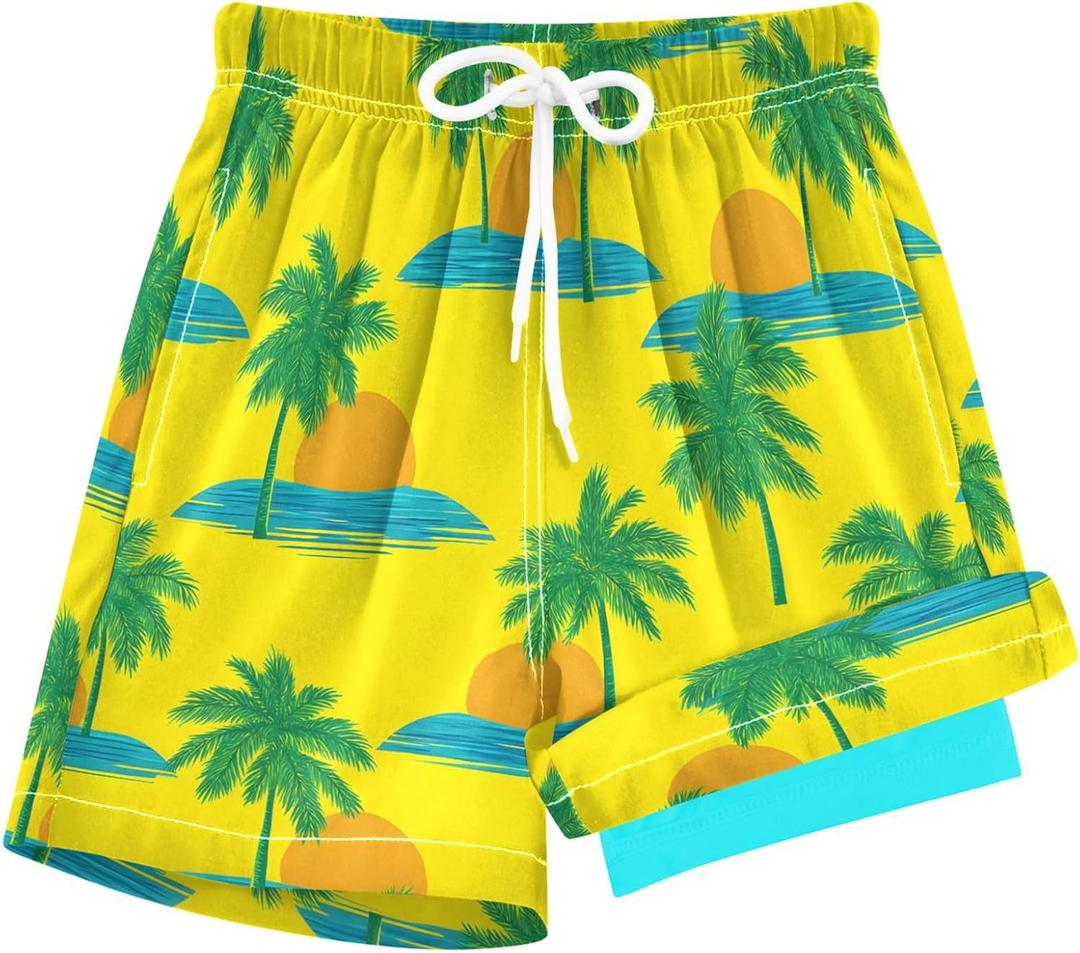 Boys Swim Trunks Compression Liner Kids Bathing Suit Quick Dry Swim Shorts 4-13 Years