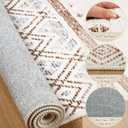 BESTSWEETIE 8x10 Area Rugs for Living Room Washable Moroccan Farmhouse Neutral Geometric Low Pile Non-Slip Soft Print Pattern Rug for Bedroom Kitchen Dining Room Entryway Cream/Brown/Pink