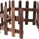 DOITOOL Christmas Wooden Picket Fence, Wood Christmas Tree Fence Garden Picket Fence for Christmas Tree Wedding Party Decoration (Wood Color, 120x30cm)