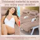 Tudomro 66'' Outdoor Chaise Lounge Cushion Waterproof Patio Pool Chaise Lounge Cushion with Headrest Pillow Tie Fade Resistant Replacement Longue Rocking High Back Chair(Light Camel,1 Pcs)