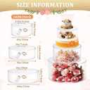 3Pcs Acrylic Cake Display Stand 6'' 8'' 10'' Round 3 Tier Clear Cylinder Cake Box for Wedding Birthday Party Decor(6 / 8 / 10 Inch)