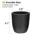 Nelyrho #2-2.6kg Premium Black Graphite Crucible, Silicon Carbide Clay Furnace Cup for Melting Casting Refining Aluminum, Gold, Silver, Copper, Brass, Withstand High Temperature 1800/3272