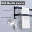 Double Towel Bar Towel Racks for Bathroom, Bath Towel Holders Wall Mount, Stainless Steel Towels Shelves Towel Rail, 2-Tiers (Matte Black, 24 Inches)