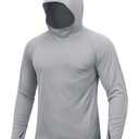 TACVASEN Mens UPF 50+ Fishing Shirts Rash Guard Long Sleeve UV Sun Hoodie Hiking Running Swim Athletic Workout Shirt SPF Protection Grey
