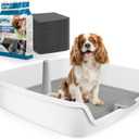 ALL FOR PAWS Dog Potty Tray Indoor Dog Pee Pad Holder Toilet Puppy Litter Box with Removable Post, Raised Sides, Large Space, Shed Proof & Mess Free, Easy Clean-up, Great for Large Size Dogs