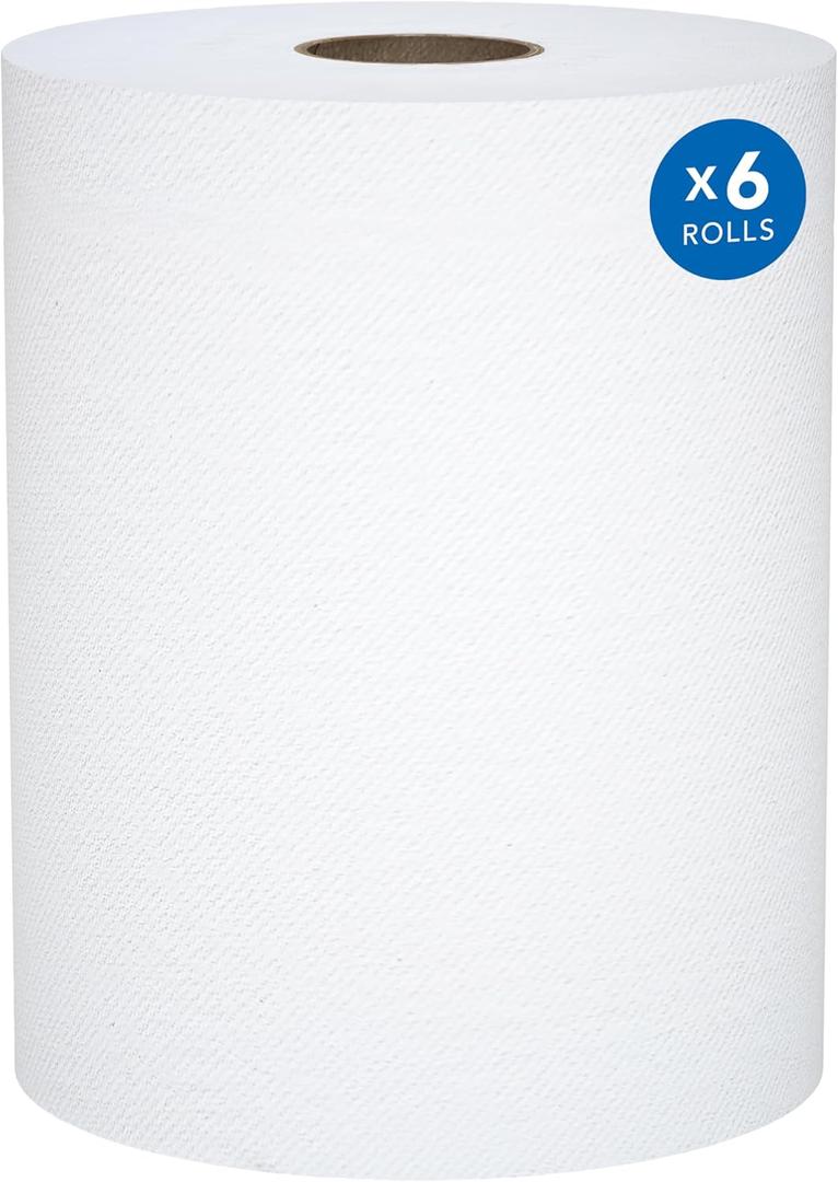 Scott Professional Universal 100% Recycled Fiber Hard Roll Paper Towels, Bulk (56158), Hardwound 1.5' Core, Absorbency Pockets, Compressed, White (6 Rolls at 800' Each, 4,800'/Case)