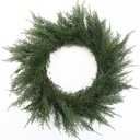 Zeyune 24 Real Touch Christmas Cedar Wreath for Front Door Extra-Full Large Artificial Green Pine Wreath Faux Pine Green Wreaths for Xmas Home Indoor Outdoor Wall Window Farmhouse Fireplace Decor