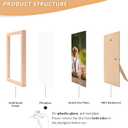 5x7 Picture Frame, OAK Wood Photo Frame with Perspex Glass for Vertical or Horizontal Tabletop Wall Display for Photos, Paintings, Posters, Artwork, Birthday Christmas Gift, Set of 2