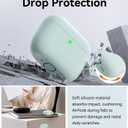 Matekxy for Airpods Pro 3 Case 2025 Cute - for Airpod Pro3 Generation Soft Silicone Cover with Lanyard & Keychain, Shockproof Scratch Resistant for Women, Commuters and Travelers, Morandi Green