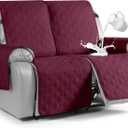 VANSOFY Waterproof Recliner Couch Covers, Sofa Covers 1-Piece Washable Reclining Sofa Cover Non-Slip Furniture Protector with Elastic Straps Pocket for Dogs, Pets(Burgundy,2 Seater)