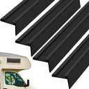 Zonon 4 Pack RV Insert Roof Trim with 3/4" Leg 48inch Length Exterior Molding RV Roof Trim, Aluminum (Black)
