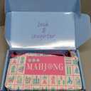 160 Pink Engraved American Mahjong Tiles Set with Carrying Bag and Accessories, 1.2 Mahjong Tile Set