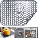 Sink Protectors for Kitchen Sink 12" 13" 16" 18" 19" 24" 26" 28" 29" Silicone Sink mat| Silicone Kitchen Sink Mat Grid for Bottom of Farmhouse Stainless Steel(19"x13"Gray)