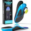 Welnove Carbon Fiber Sports Insoles with Arch Support | Jump Higer & Run Faster Stabilize Better Athletic Insoles for Running, Basketball | Shock Absorption & Energy Return,NOT for Cleats-L Size 39/6.5 - 40/7