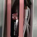 LAMA Portable 2 in 1 Travel Straightener and Curler, Cordless Hair Straightener 4500mAh, Rechargeable LCD Flat Iron, Mini Ceramic Curling Iron,USB Rechargeable Hot Tools, Pink