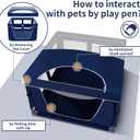 Dog Kitten Playpen with Play Pen Cover for Cat Indoor, 41 x41 x25.5 Puppy Playpen for Small Pet with See-Through Topper Proof Enclosed Door Dog Pen, Sturdy Warm Protable Play Pen for Cat (Royal Blue)