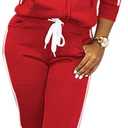 Nimsruc Two Piece Outfits For Women Casual Tracksuit (Large, A Big Red)