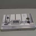 WallarGe Atomic Clock with Outdoor and Indoor Temperature - 12.5 Inch Self-Setting Digital Clock Large Display, Battery Operated Wall Clocks or Desk Clocks for Bedroom, Livingroom, Office