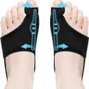 2Pcs Bunion Corrector for Women Men Big Toe Straightener Silicone Toe Separators for Bunions Relief - Hallux Valgus Corrector with Adjustable Strap Bunion Pad Brace Sleeve for All Day Use (L)