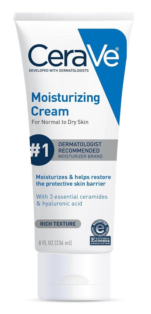 CeraVe Moisturizing Cream, Face Body Moisturizer, Normal to Dry Skin, 8 Fl Oz (8 Ounce)