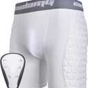 COOLOMG Boys Youth Baseball Sliding Shorts with Athletic Cup Padded Slider Short for Softball Football Lacrosse Hockey (Medium, White)