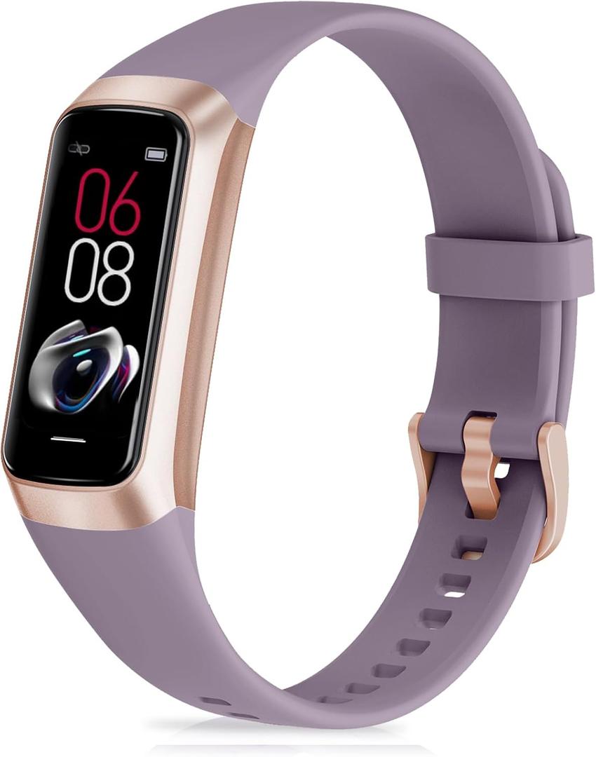 Fitness Tracker with Step Counter/Calories/Stopwatch, Activity Tracker, Health Tracker with Heart Rate Monitor, Sleep Tracker,1.10''AMOLED Touch Color Screen, Pedometer Watch for Women Men, Standard