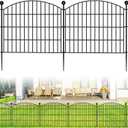 No Dig Decorative Garden Fence Animal Barrier - 5 Panels - 24 in (H) x 10 ft (L) - Dog Fence Outdoor for Yard, Rabbits and Small Pets - Tall Rustproof Metal Wire Fencing Border for Garden and Patio