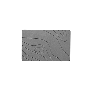 Stone Bath Mat, Non-Slip Natural Diatomaceous Earth Bath Mat, Super Absorbent Quick Drying, Multifunctional Bath Stone Mat, Easy to Clean, Mist Gray