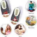 BenSorts Fuzzy Slipper Socks for Women Funny House Slippers with Grips (5-6.5, 1 Pair Christmas Grey)