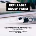 GenCrafts Watercolor Paint Palette 48 Premium Colors with Paper Pad - 2 Refillable Brush Pens - 15 Sheets of Water Color Paper