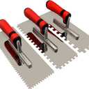 Tile Tools Stainless Steel Square Notched Trowel Set 3 PC (Notch Size: 5/32" & 5/16" & 1/2") Masonry Hand Kit for Wall Floor Tiling Installation