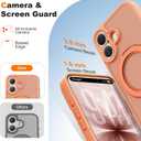 2 x Compatible with iPhone 17 Case with Magnetic Ring Stand [Compatible with Mag-Safe] [Military-Grade Protection] 17 Phone Case 6.3",Orange