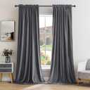 MIULEE Grey Velvet Curtains Thermal Insulated Blackout Curtain Drapes for Bedroom Living Room Darkening 90 Inches Long Curtains Panels Rod Pocket Set of 2