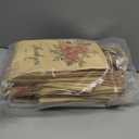 Jutom 48 Pack Kraft Paper Floral Gift Bags with Handles Thank You Flower Bags with Tissue Paper Kraft Paper Treat Bags for Tea Party Birthday Wedding Baby Shower Business Supplies