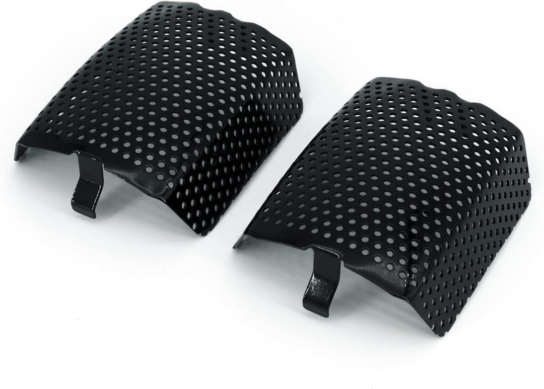 Americruise Motorcycle 1 Pair Black Front Caliper Brake Screen Inserted Covers Caliper Guards for Harley Touring, Road King, Electra Street Glide FLHT, FLHX & V-Road Models.