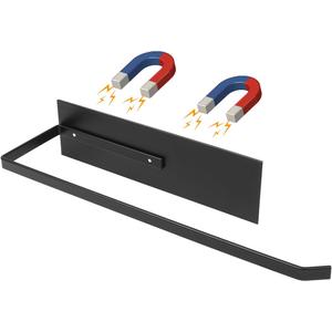 Paper Towel Holder Black, Magnetic Paper Towel Holder for Fridge, Toilet Paper Roll Holder Magnet Towel Rack Wall Mount Fridge Organizer for Paper Towels Rolls Bathroom Pantry RV Kitchen