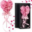 1 Set Heart Shaped Artificial Hydrangea Decor for Mom Women, Mother's Day Pink Floral Table Centerpiece, Elegant Home Vase Decoration, Thoughtful Gift for Mom Women (Red)