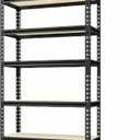 Storage Shelves Garage Shelving Heavy Duty 5 Tier Metal Shelving Units for Storage Adjustable Utility Shelf Rack for Kitchen Warehouse Basement 35" W x 15.8" D x 72" H, Black