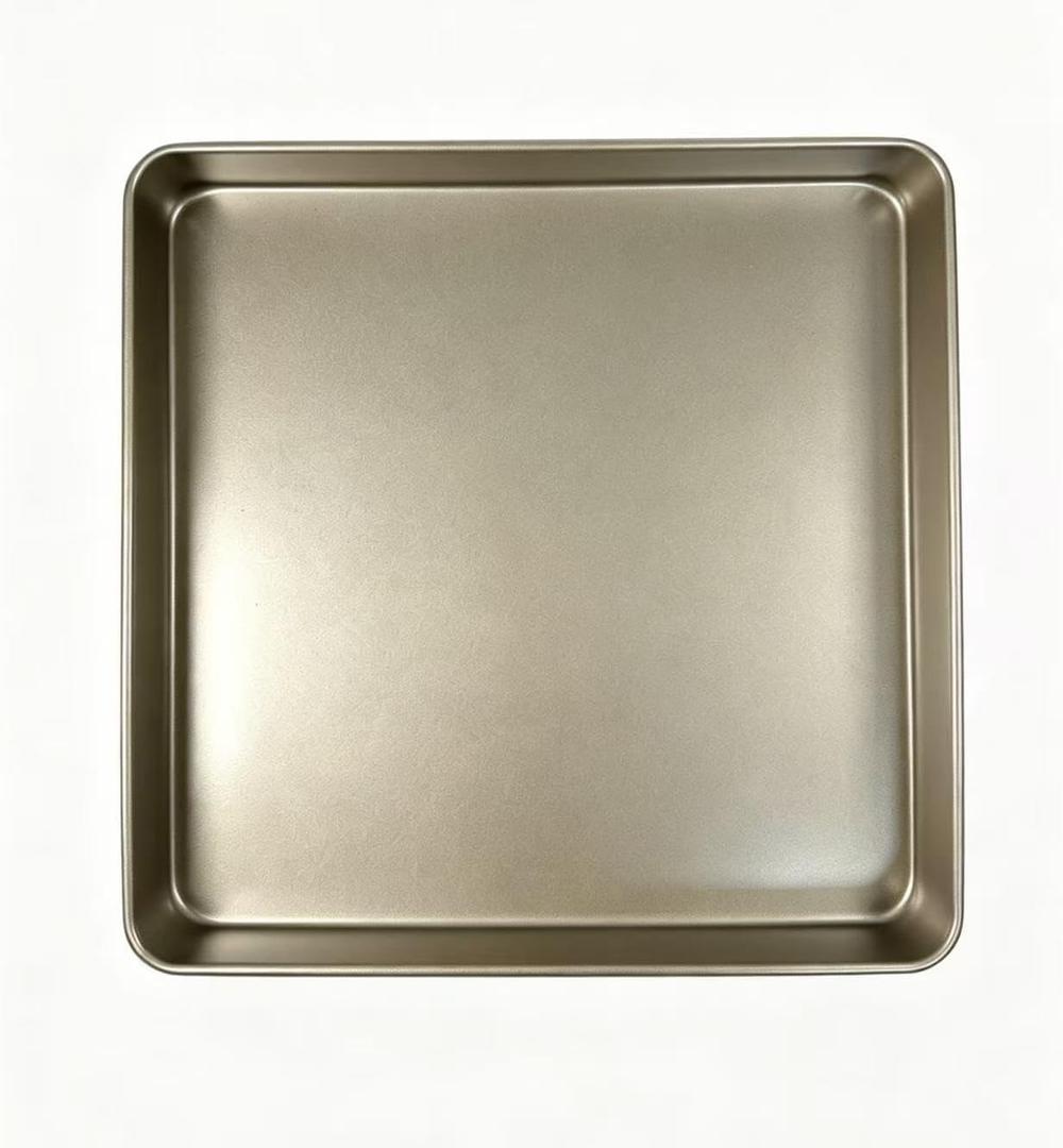 Nonstick Square Baking Pan, 11x11 Inch Carbon Steel Cake Baking Sheet, Cookies Bakeware for Oven Baking Gold