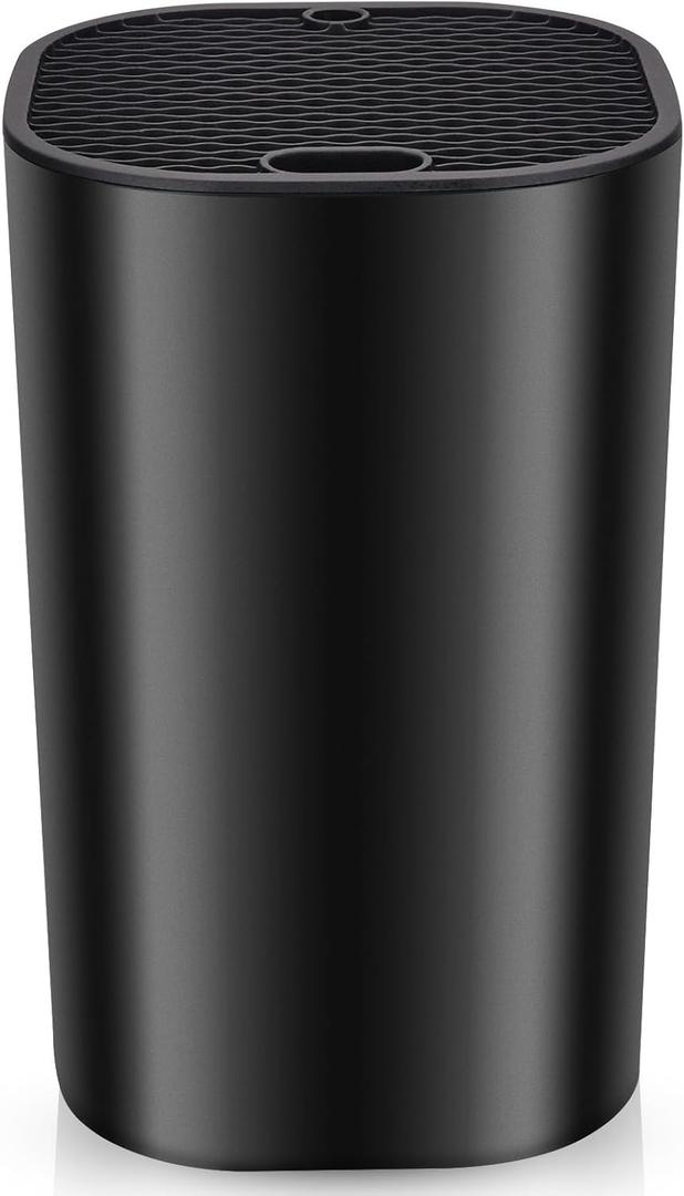 Universal Knife Block for Kitchen, WELLSTAR Knife Holder without Knives, Safe Space Saver Large Volume Stable Knife Storage with Scissors and Sharpening Rod Slot, Detachable for Easy Cleaning - Black