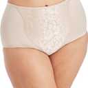 Bali Womens Shapewear Double Support Light Control Brief with Lace Fajas 2-Pack DFX372 (3X-Large, Soft Taupe)