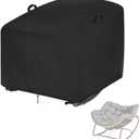 Outdoor Patio Egg Rocking Chair Cover - Waterproof, Fits Indoor Papasan Chair & Rattan Wicker Lounge Chairs (Black, 42x42x34in)