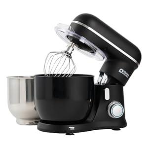 Kitchen in the Box Stand Mixer, 3.5QT Two Bowls Small Kitchen Electric Mixer, 10-Speed Portable Lightweight Matte Finish with Egg Whisk, Dough Hook, Beater (Onyx Black, 3.5QT)
