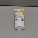 CeraVe 100% Mineral Sunscreen SPF 50, Face sunscreen With Zinc Oxide & Titanium Dioxide, Hyaluronic Acid + Niacinamide + Ceramides, Oil Free, Travel Size 2.5 oz