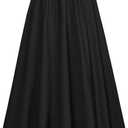 Scarlet Darkness Women Renaissance Maxi Skirt Flowy Long Skirts Victorian High Waisted Skirt (Black, L)